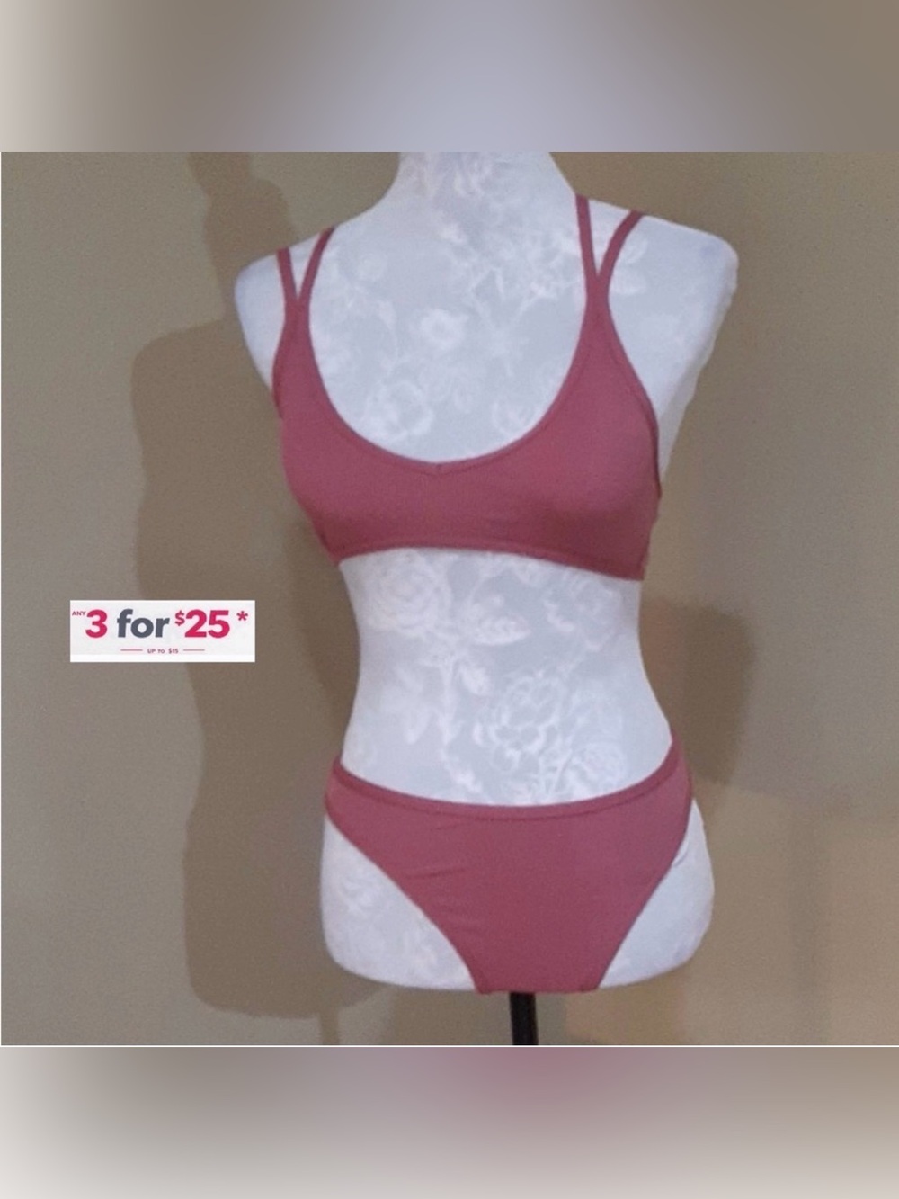 2 piece pink bikini size Medium